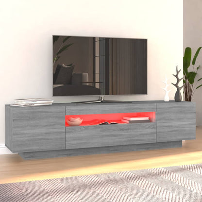 Mobile Porta TV con Luci LED Grigio Sonoma 160x35x40 cm - homemem39