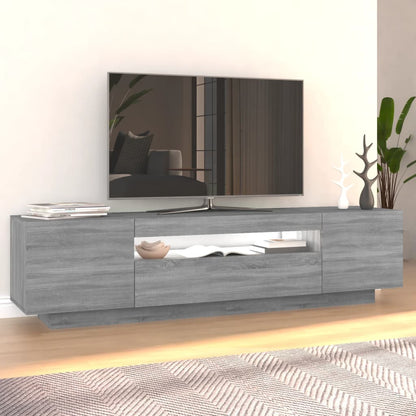 Mobile Porta TV con Luci LED Grigio Sonoma 160x35x40 cm - homemem39