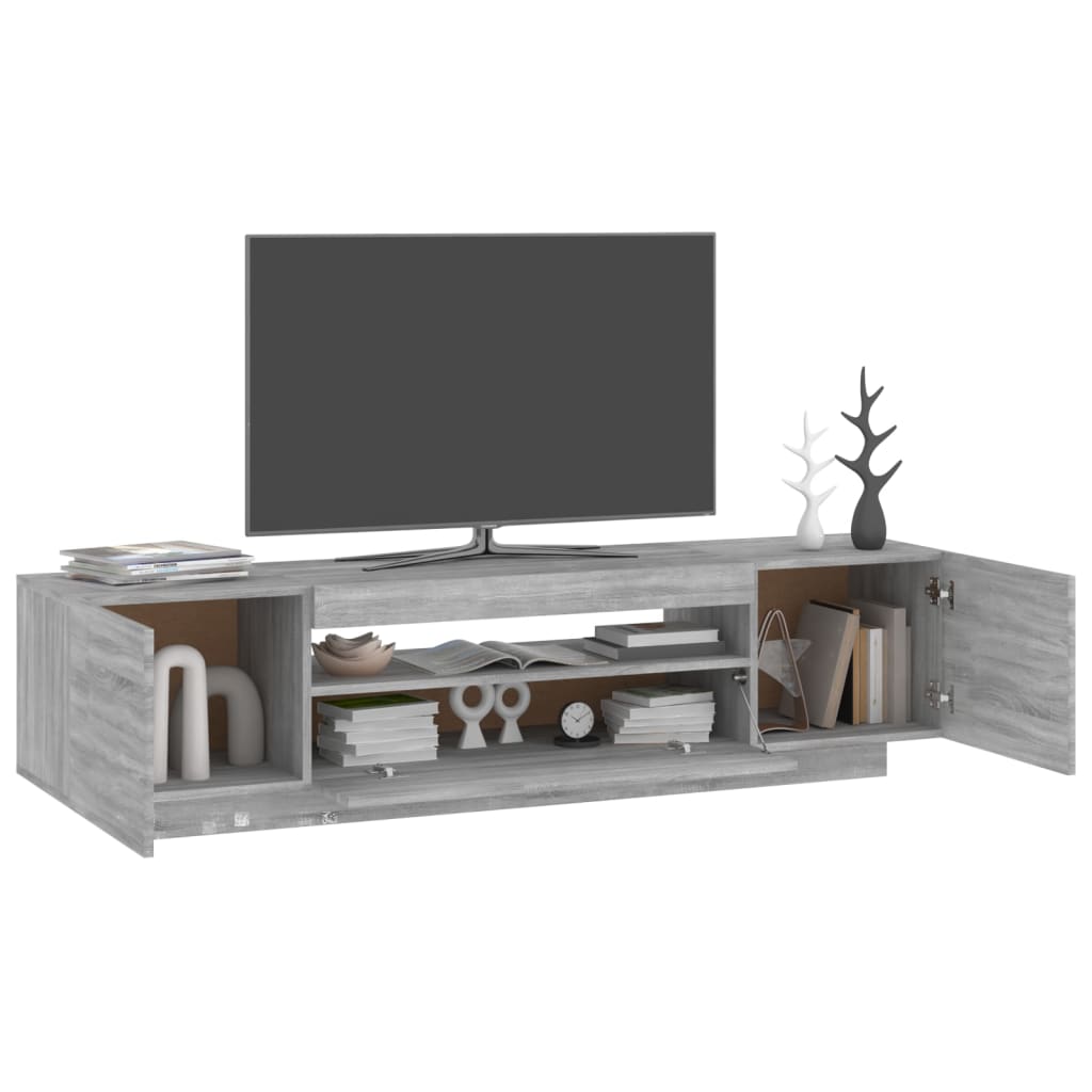 Mobile Porta TV con Luci LED Grigio Sonoma 160x35x40 cm - homemem39