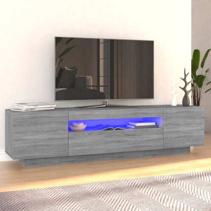 Mobile Porta TV con Luci LED Grigio Sonoma 160x35x40 cm - homemem39