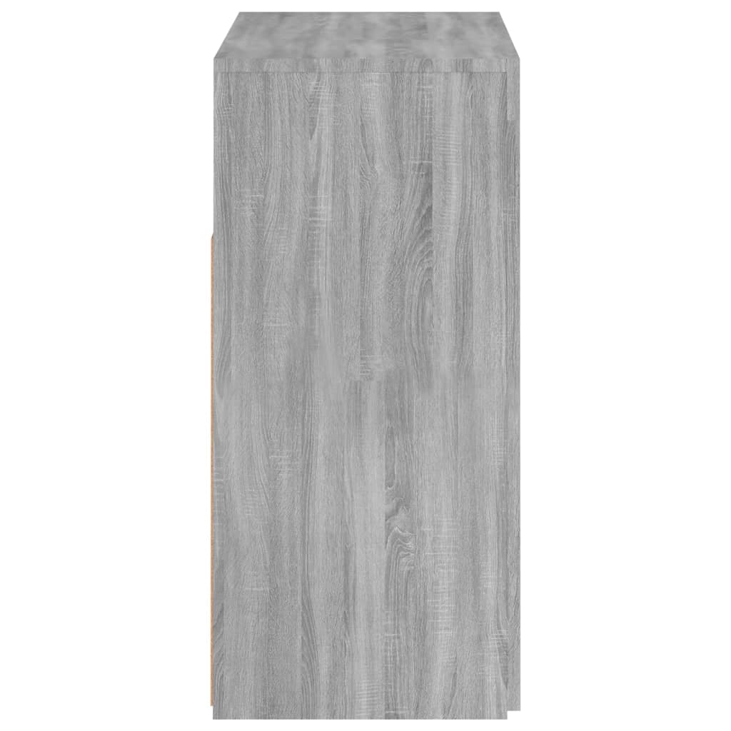 Credenza con Luci LED Grigio Sonoma 80x35x75 cm - homemem39