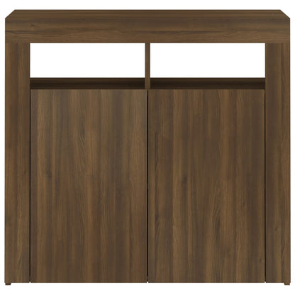 Credenza con Luci LED Rovere Marrone 80x35x75 cm - homemem39