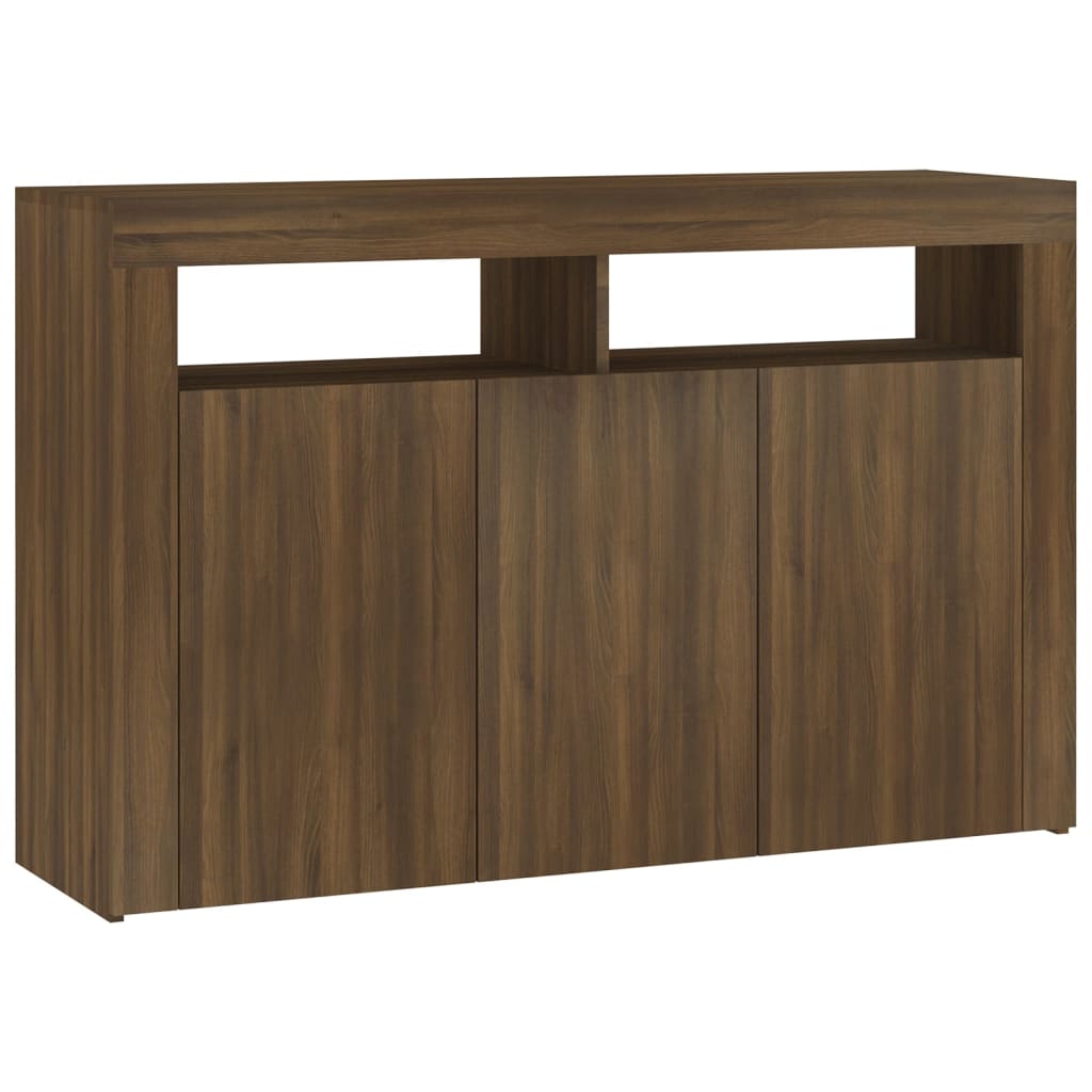 Credenza con Luci LED Rovere Marrone 115,5x30x75 cm - homemem39