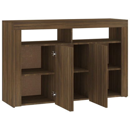 Credenza con Luci LED Rovere Marrone 115,5x30x75 cm - homemem39