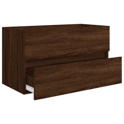 Set Mobili da Bagno 2 pz Rovere Marrone in Legno Multistrato - homemem39