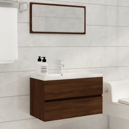 Set Mobili da Bagno 2 pz Rovere Marrone in Legno Multistrato - homemem39