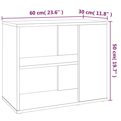 Mobiletto Laterale Rovere Fumo 60x30x50 cm in Legno Multistrato - homemem39