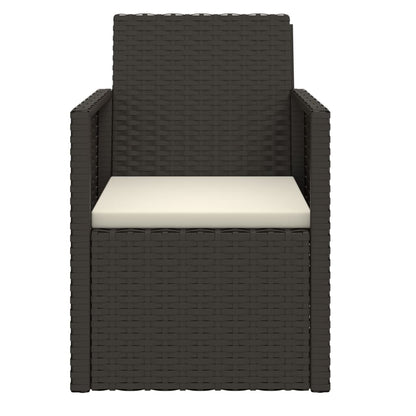 Set Divani da Esterno 3 pz con Cuscini Nero in Polyrattan - homemem39