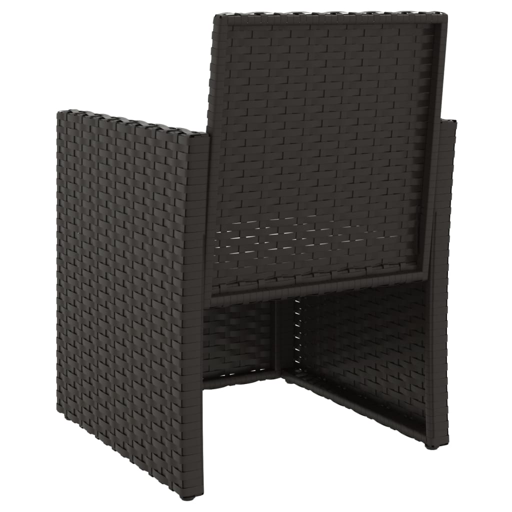 Set Divani da Esterno 3 pz con Cuscini Nero in Polyrattan - homemem39