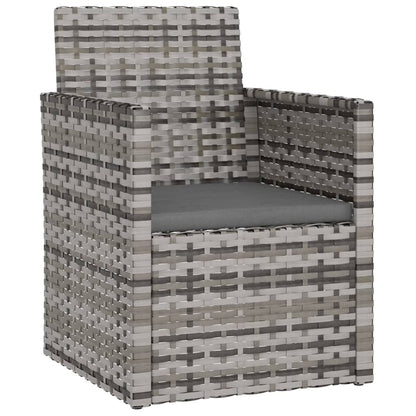 Set Divani da Esterno 3 pz con Cuscini in Polyrattan Grigio - homemem39