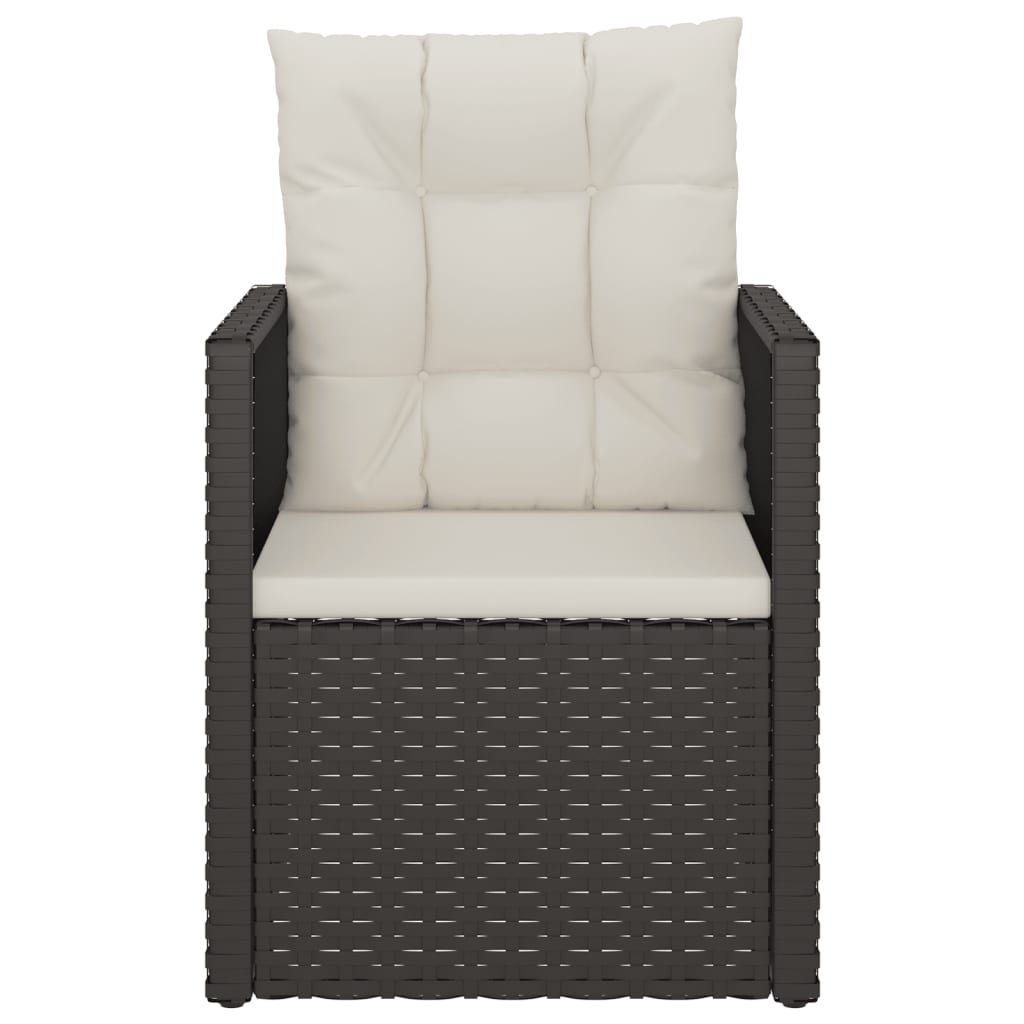 Set Divani da Esterno 3 pz con Cuscini in Polyrattan Nero - homemem39