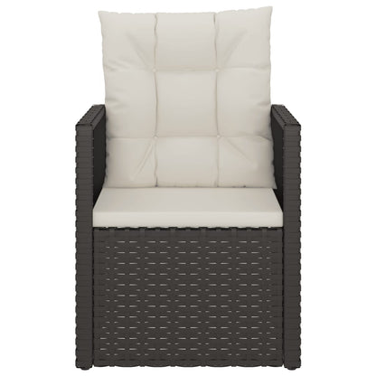 Set Divani da Esterno 3 pz con Cuscini in Polyrattan Nero - homemem39