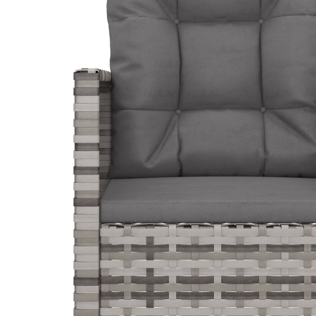 Set Divani da Esterno 3 pz con Cuscini in Polyrattan Grigio - homemem39