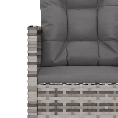 Set Divani da Esterno 3 pz con Cuscini in Polyrattan Grigio - homemem39