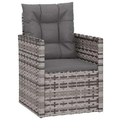 Set Divani da Esterno 4 pz con Cuscini in Polyrattan Grigio - homemem39