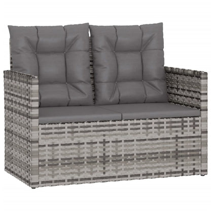 Set Divani da Esterno 4 pz con Cuscini in Polyrattan Grigio - homemem39