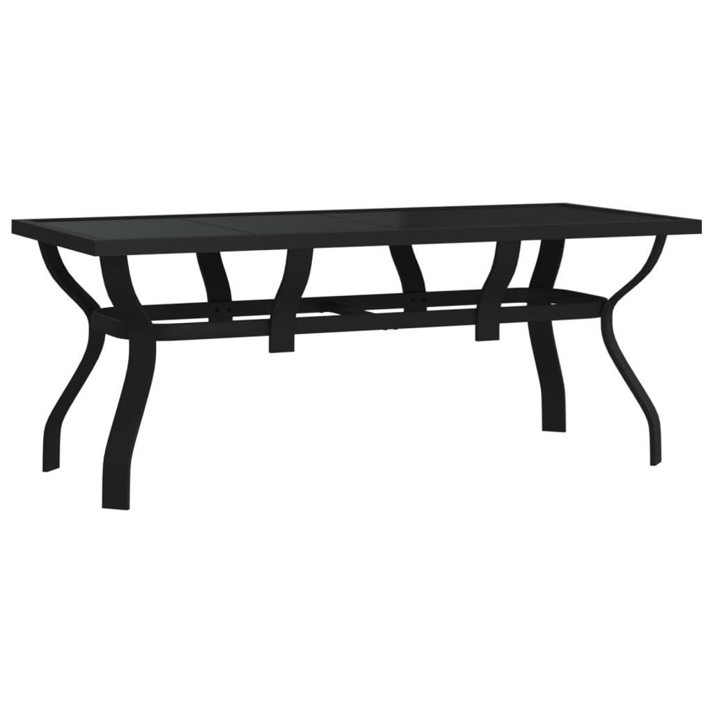 Set da Pranzo per Giardino 7 pz Grigio e Nero - homemem39