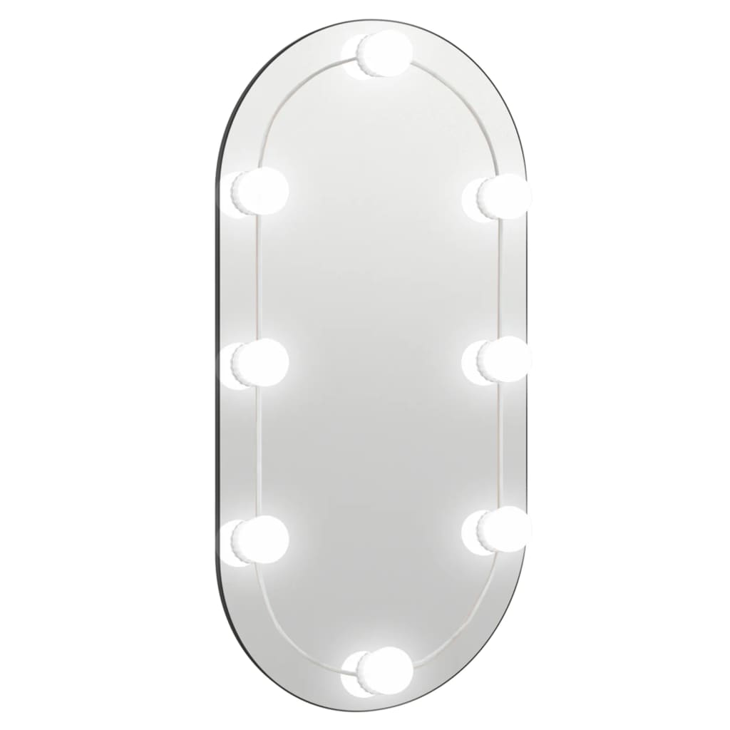 Specchio con Luci LED 80x40 cm Ovale in Vetro - homemem39