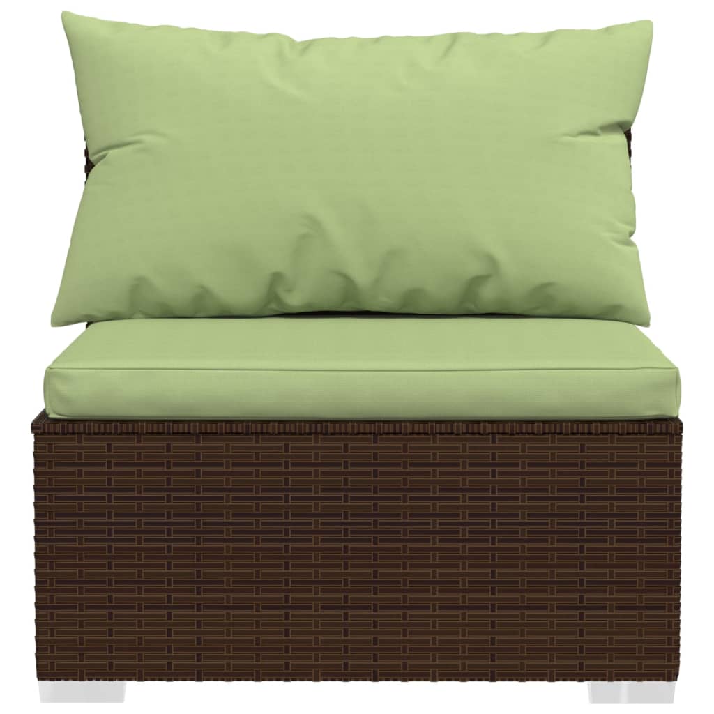 Set Divani da Giardino 2 pz con Cuscini in Polyrattan Marrone - homemem39