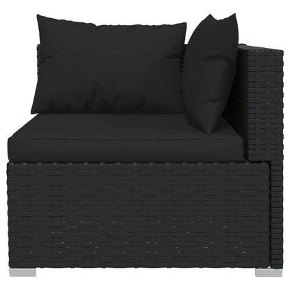 Set Divani da Giardino 4 pz con Cuscini in Polyrattan Nero - homemem39