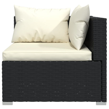 Set Divani da Giardino 5 pz con Cuscini in Polyrattan Nero - homemem39