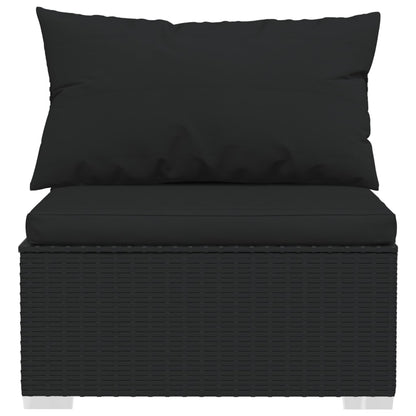 Set Divani da Giardino 9 pz con Cuscini in Polyrattan Nero - homemem39