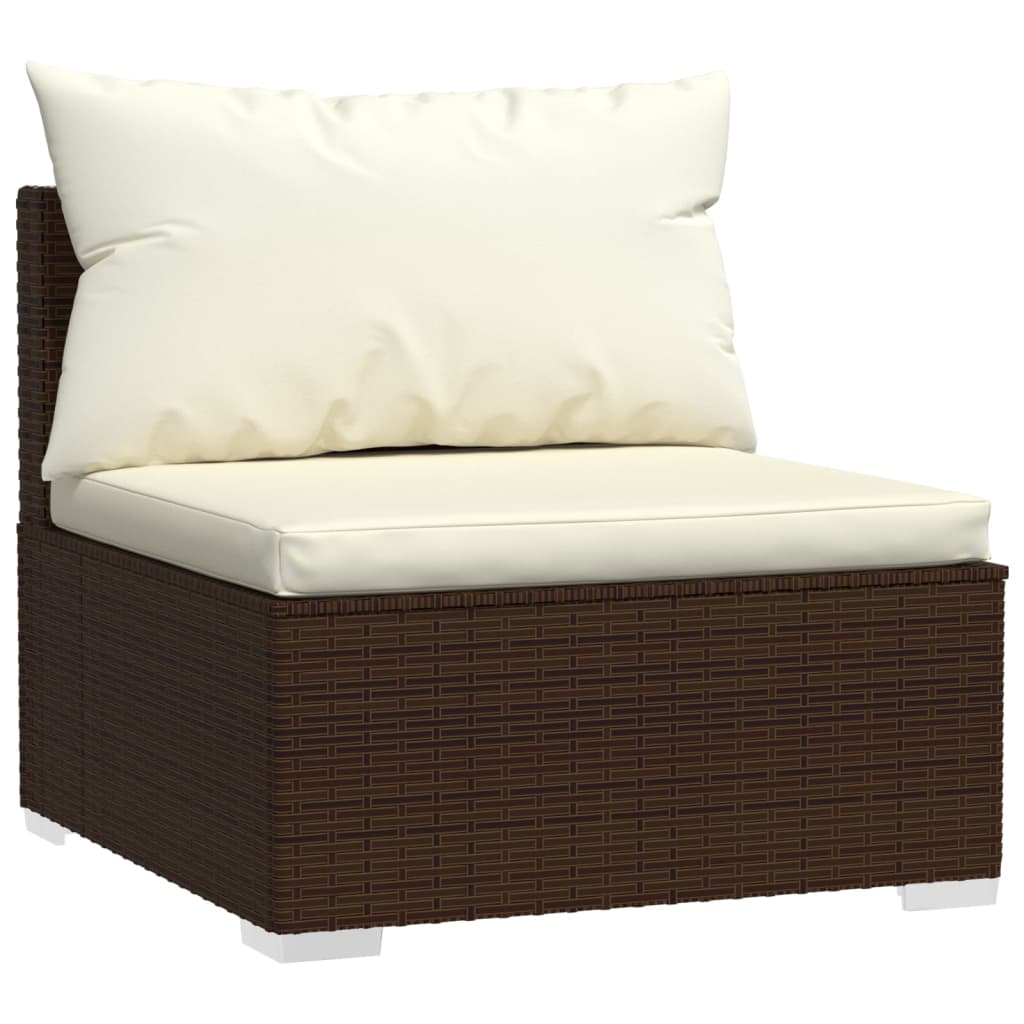 Set Divani da Giardino 12 pz con Cuscini in Polyrattan Marrone - homemem39