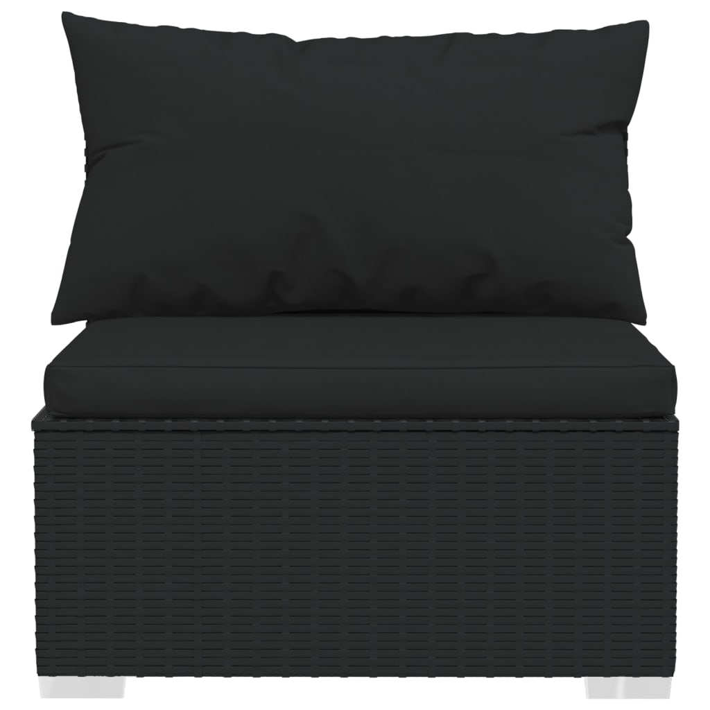 Set Divani da Giardino 12 pz con Cuscini in Polyrattan Nero - homemem39