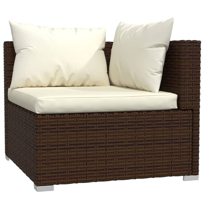 Set Divani da Giardino 12 pz con Cuscini in Polyrattan Marrone - homemem39