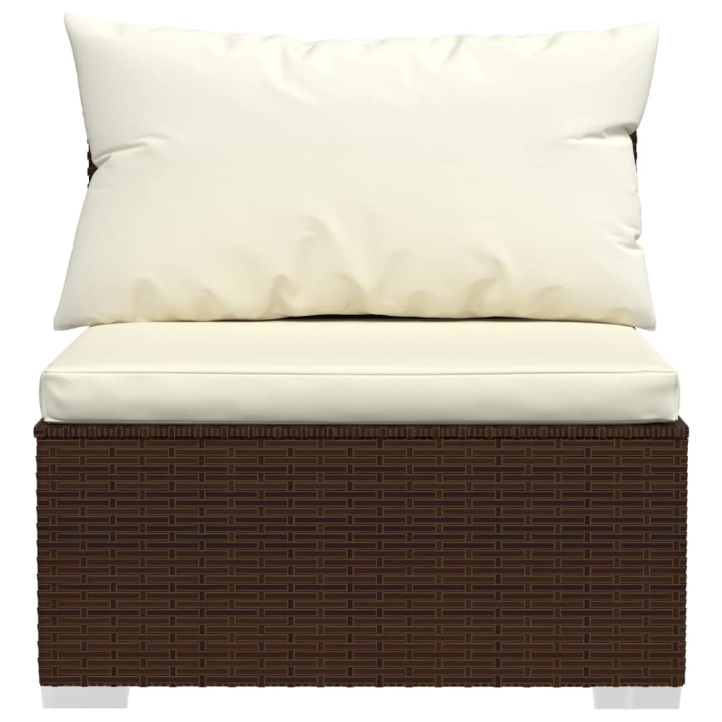 Set Divani da Giardino 8 pz con Cuscini in Polyrattan Marrone - homemem39