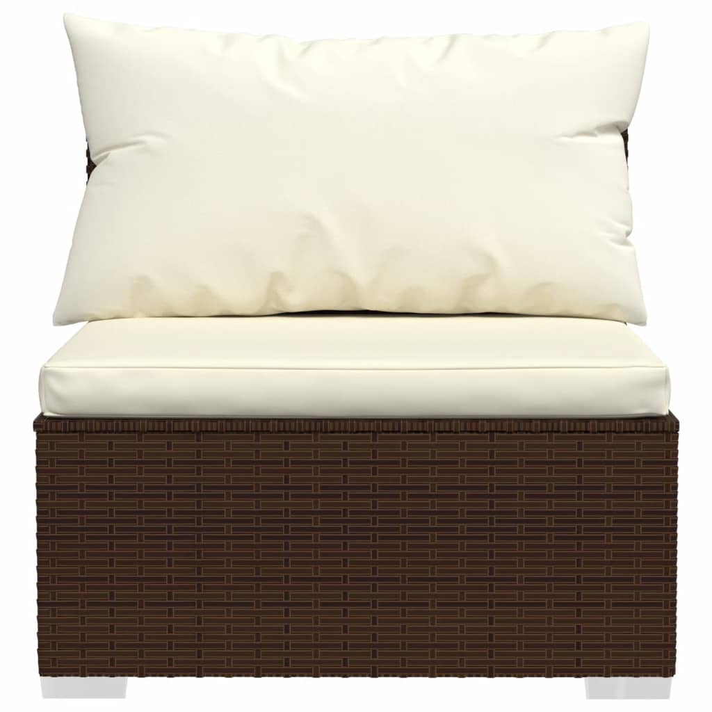 Set Divani da Giardino con Cuscini 5 pz in Polyrattan Marrone - homemem39