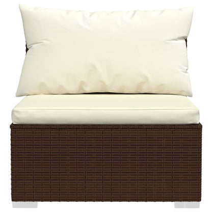 Set Divani da Giardino 12 pz con Cuscini in Polyrattan Marrone - homemem39