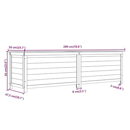 Scatola Esterni Cuscini Marrone 200x50x56 Legno Massello Abete - homemem39