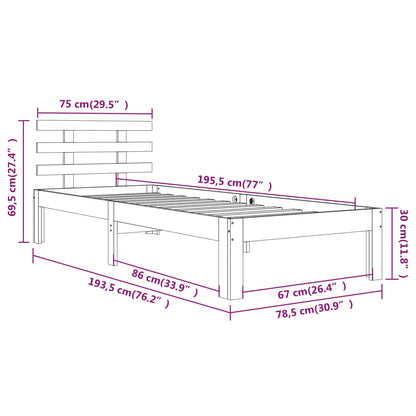 Giroletto in Legno Massello 75x190 cm Small Single - homemem39