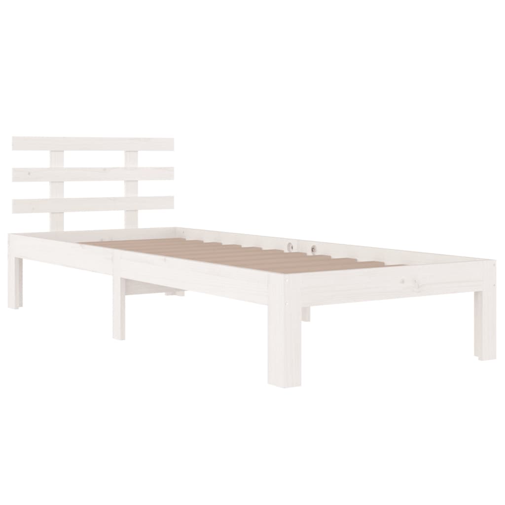 Giroletto Bianco in Legno Massello 75x190 cm Small Single - homemem39