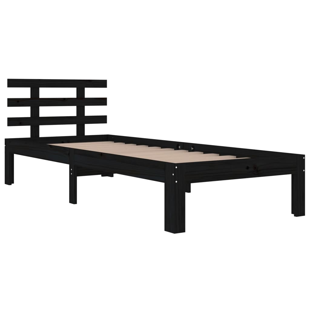 Giroletto Nero in Legno Massello 90x200 cm - homemem39