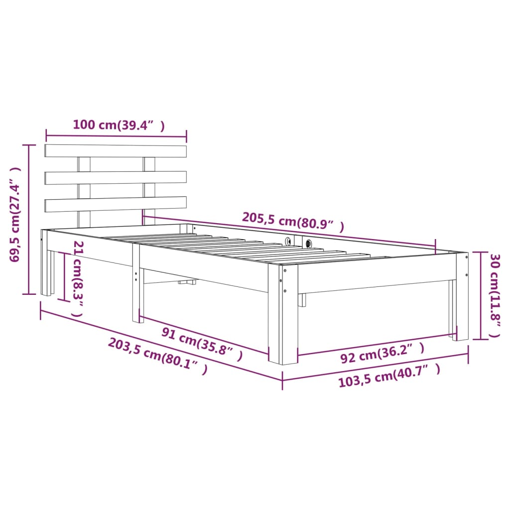 Giroletto Nero in Legno Massello 100x200 cm - homemem39