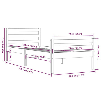 Giroletto in Legno Massello 75x190 cm Small Single - homemem39