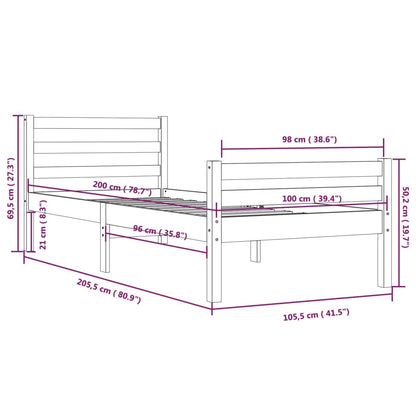 Giroletto Bianco in Legno Massello 100x200 cm - homemem39