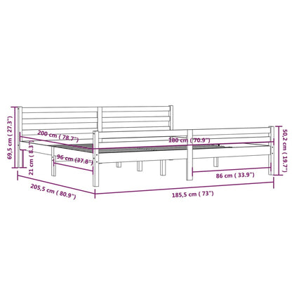 Giroletto Bianco in Legno Massello 180x200 cm 6FT Super King - homemem39