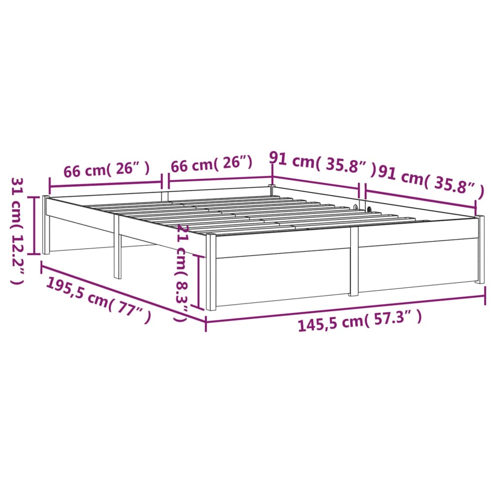 Giroletto Bianco in Legno Massello 140x190 cm - homemem39