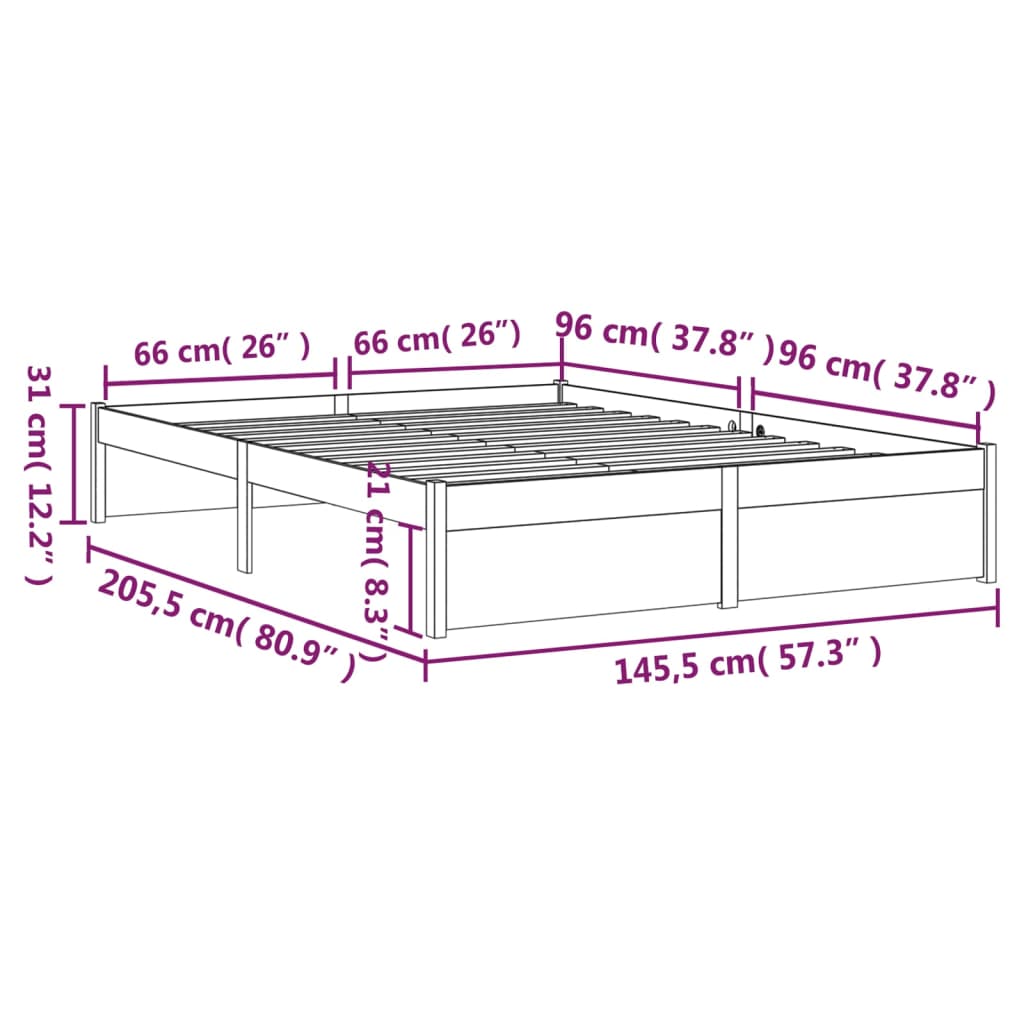 Giroletto Miele in Legno Massello 140x200 cm - homemem39