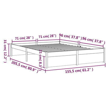 Giroletto Bianco in Legno Massello 150x200 cm 5FT King Size - homemem39