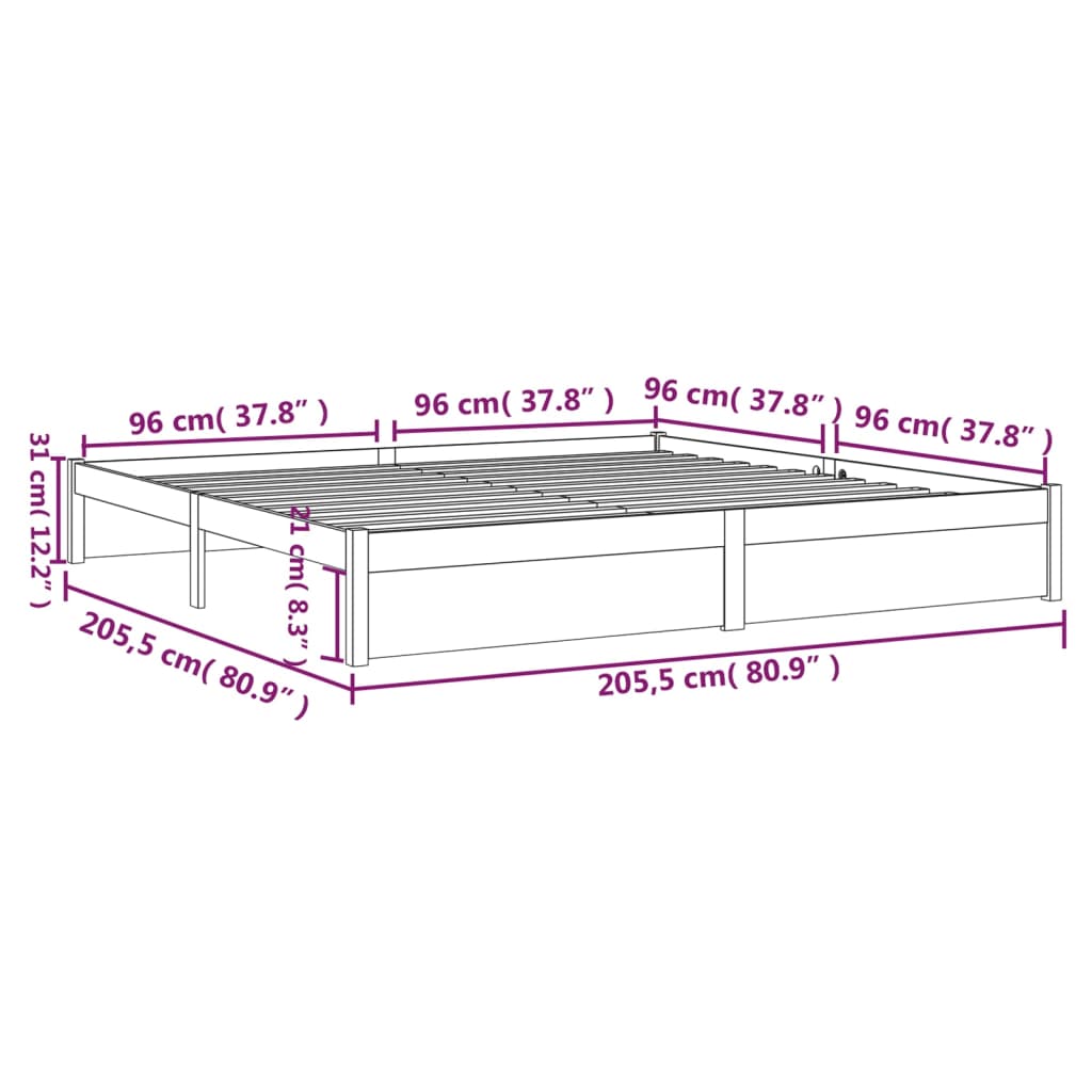 Giroletto Bianco in Legno Massello 200x200 cm - homemem39