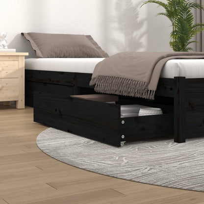 Cassettoni da Letto 4 pz in Legno Massello di Pino Nero - homemem39