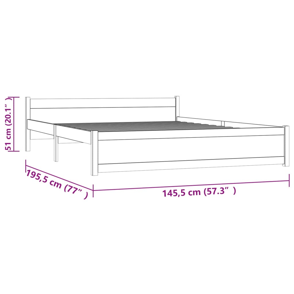 Giroletto Nero in Legno Massello 140x190 cm - homemem39