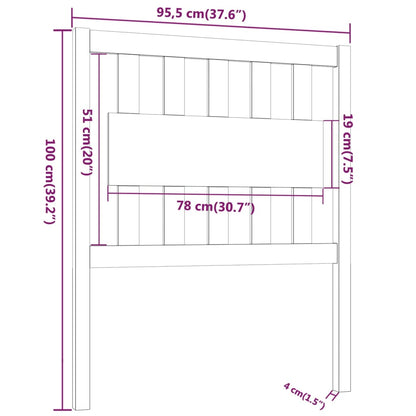 Testiera per Letto Miele 95,5x4x100cm in Legno Massello di Pino - homemem39