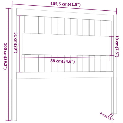 Testiera per Letto 105,5x4x100 cm in Legno Massello di Pino - homemem39