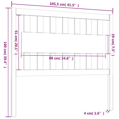 Testiera per Letto Miele 105,5x4x100 cm Legno Massello di Pino - homemem39