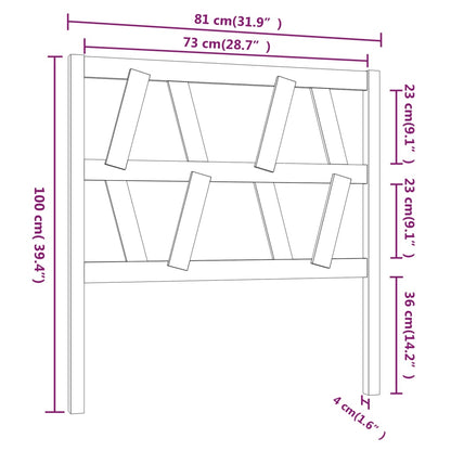 Testiera per Letto Nera 81x4x100 cm in Legno Massello di Pino - homemem39